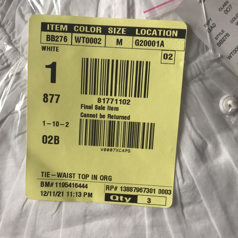 NWT J.Crew Tie-waist top in organic cotton voile - Picture 3 of 8